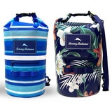 Lifestyle image of the Tommy Bahama Dry Bag in two designs Lifestyle image of the Tommy Bahama Dry Bag in two designs