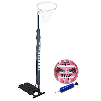 Sure Shot 10ft (3.05m) Easiplay Junior Netball Unit in Grey with Padding (5-12 Years)