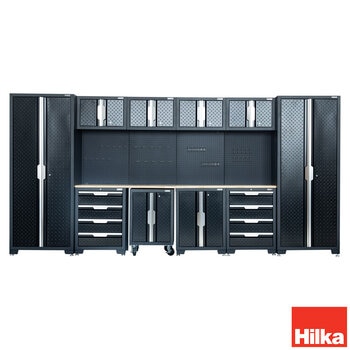 Hilka Garage Pro+ 24 Gauge Steel 11 Piece Cabinet Set Hilka Garage Pro+ 24 Gauge Steel 11 Piece Cabinet Set