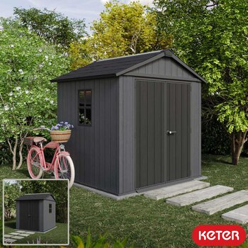 Keter Newton Plus 7ft 6" x 7ft 4" (2.3 x 2.2m) Storage Shed in 2 Configurations