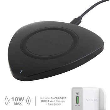 VELD 10W Fast Wireless Charging Pad with Super Fast 18W USB Charger