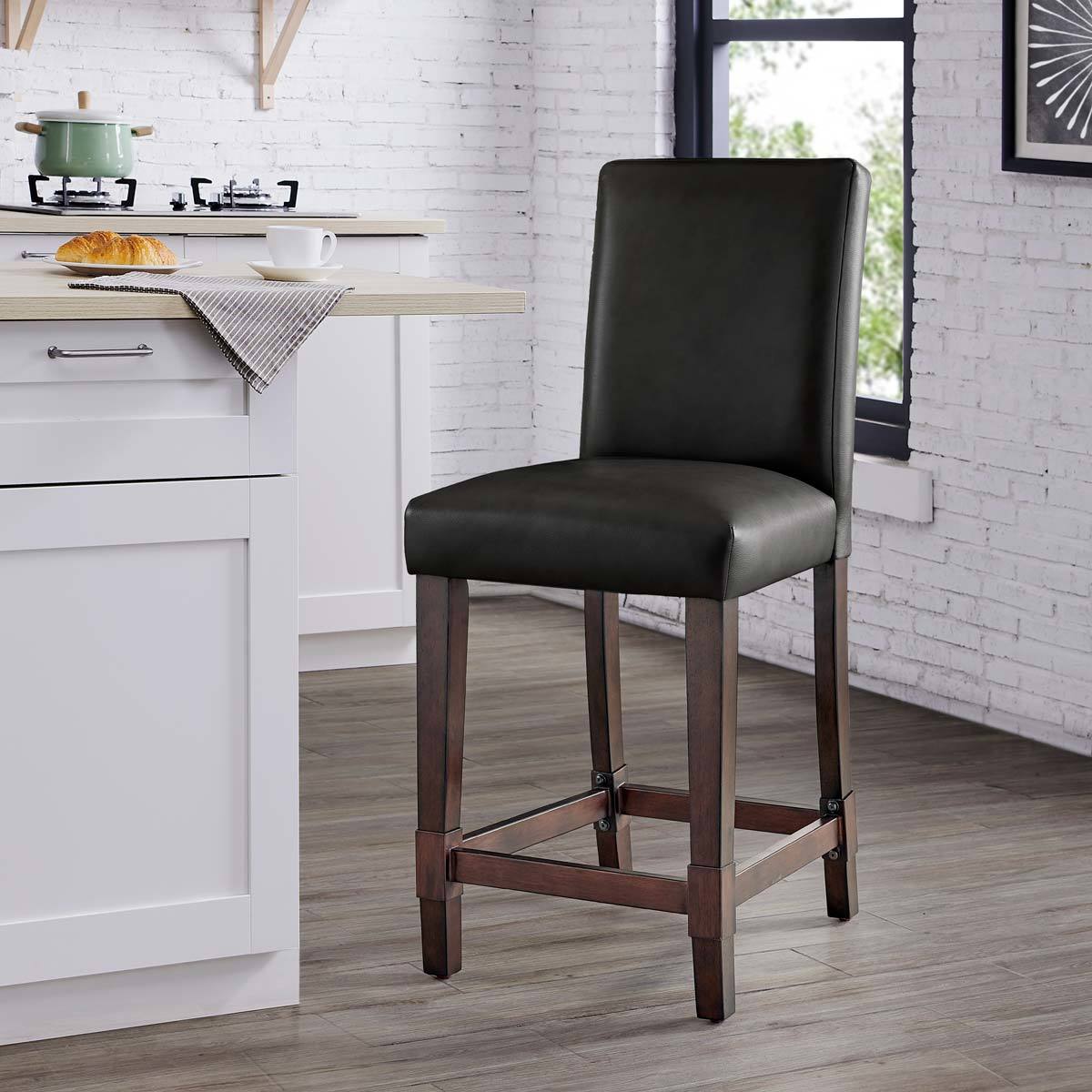 Home Meridian Parsons 2 In 1 Leather Bar Stool Costco Uk