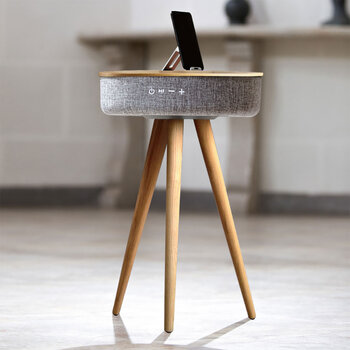 TouchDown Designer Speaker Table with Wireless Charging in Four Colours