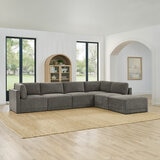 Thomasville Fallon Grey 6 Piece Modular Fabric Sofa Thomasville Fallon Grey 6 Piece Modular Fabric Sofa