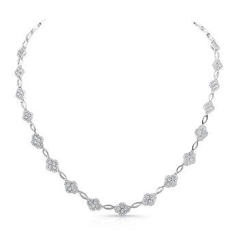 5.58ctw Round Brilliant Cut Diamond Necklace, 18ct White Gold