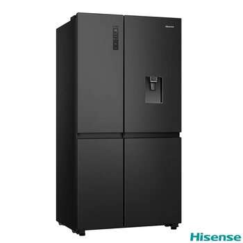 Hisense RS840N4WFE, Side by Side Fridge Freezer with Non Plumbed Water Dispenser, E Rated in Black