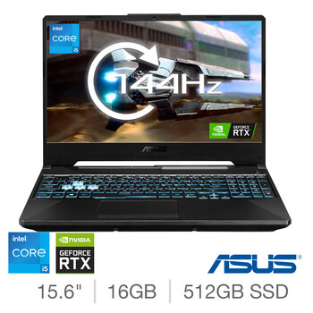 ASUS TUF Gaming F15, Intel Core i5, 16GB RAM, 512GB SSD, NVIDIA GeForce RTX 3050, 15.6 Inch Laptop, FX506HC-HN057W