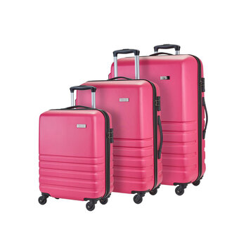 Rock Byron 3 Piece Hardside Luggage Set in Pink
