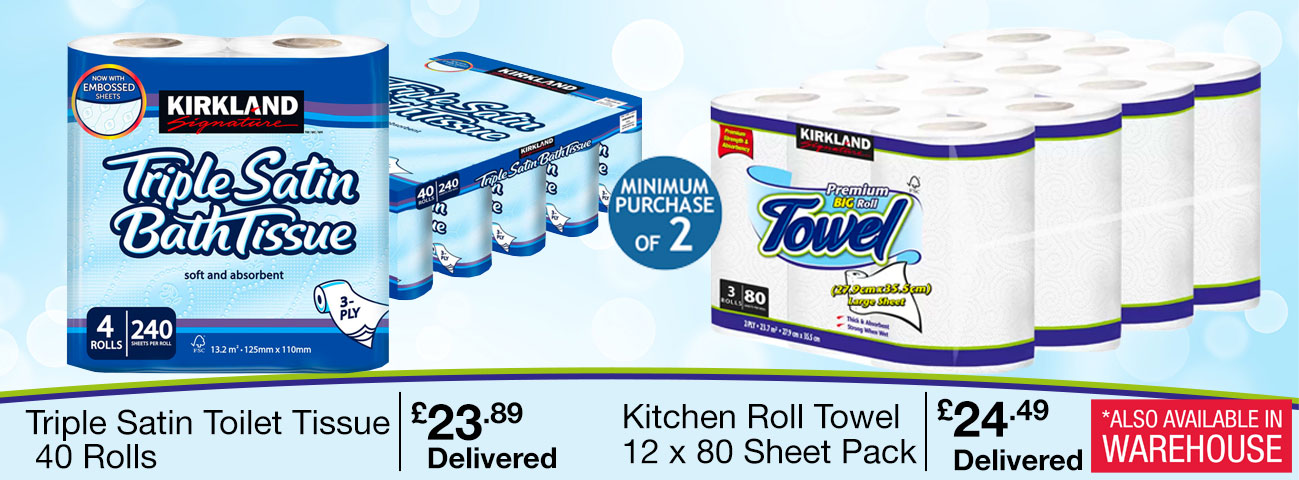 kirkland signature toilet tissue and kitchen roll