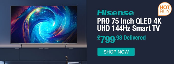 Hisense PRO 75 Inch QLED 4K UHD 144Hz Smart TV