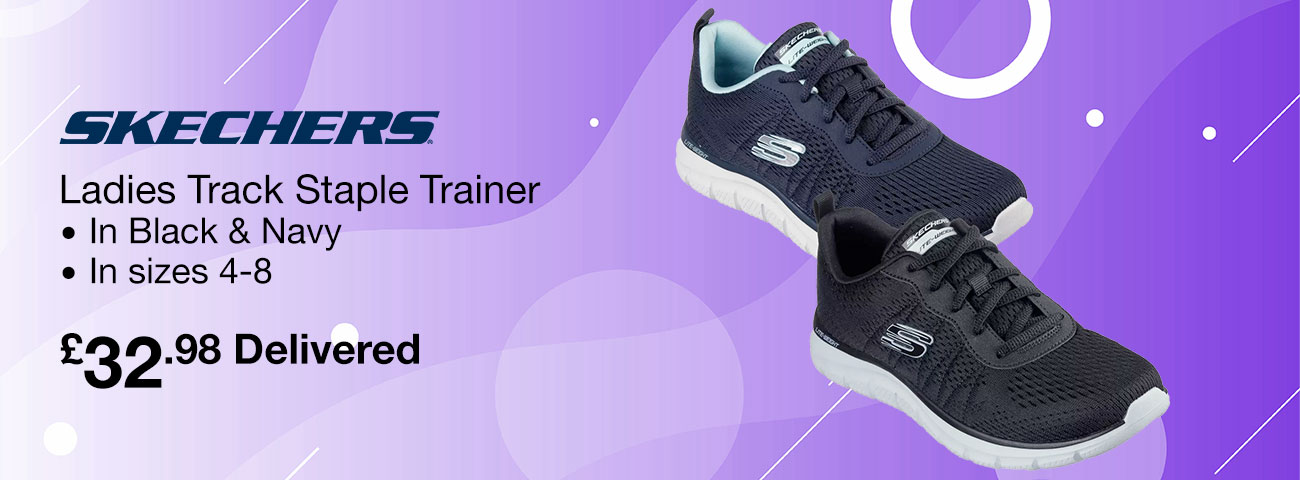 skechers ladies track staple trainer