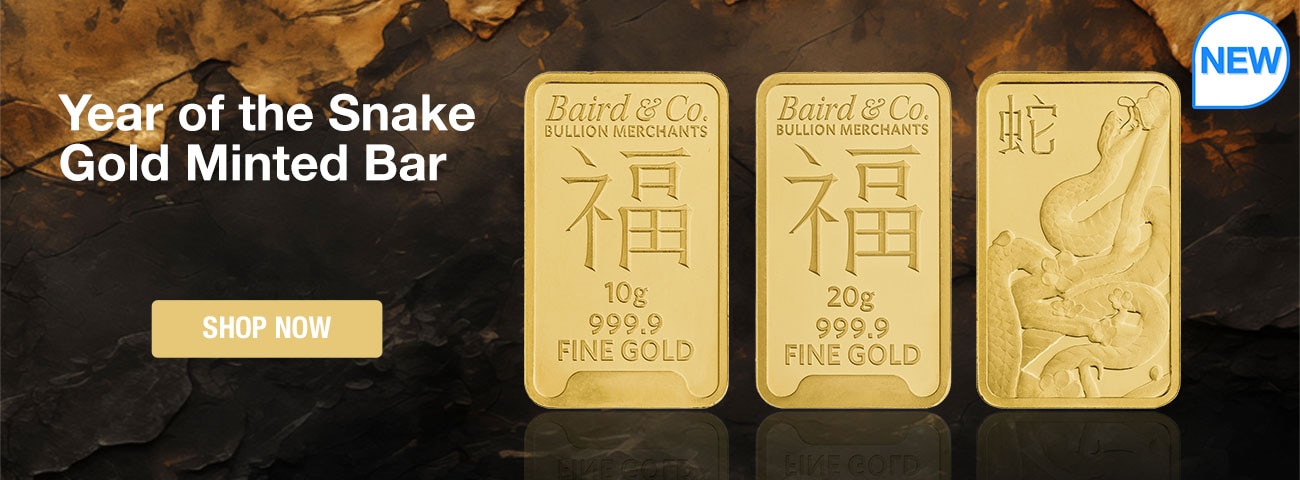 10g & 20g Gram Year of the Snake Gold Minted Bar