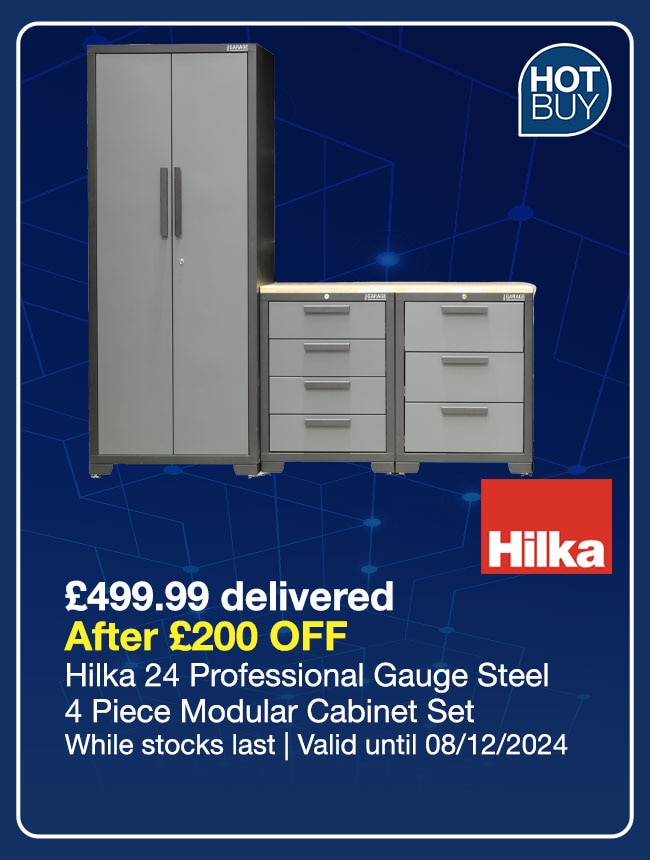 Hilka 24 Professional Gauge Steel 4 Piece Modular Cabinet Set