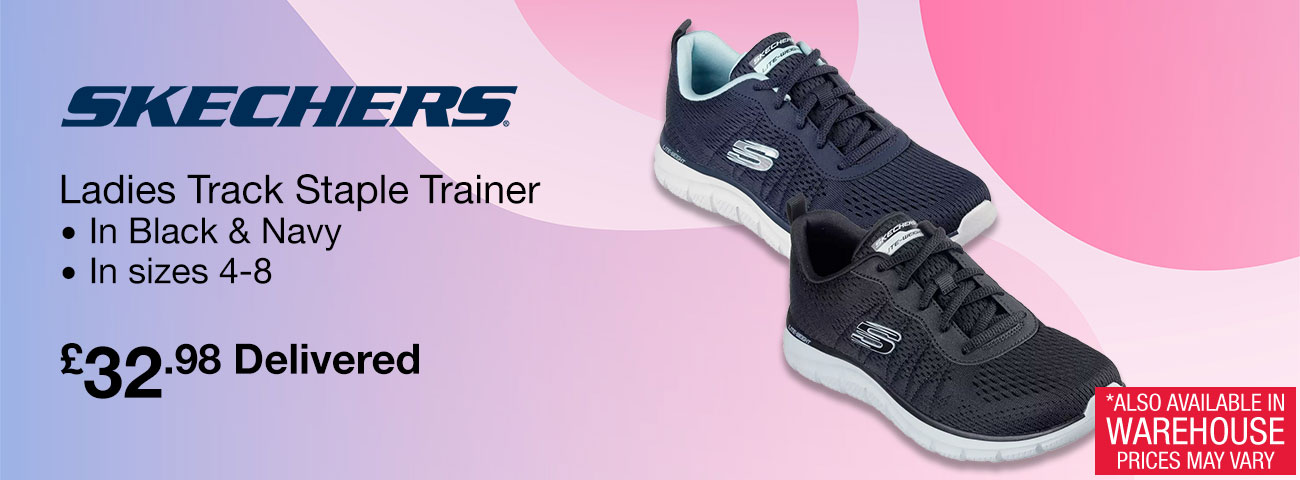 skechers ladies track staple trainer