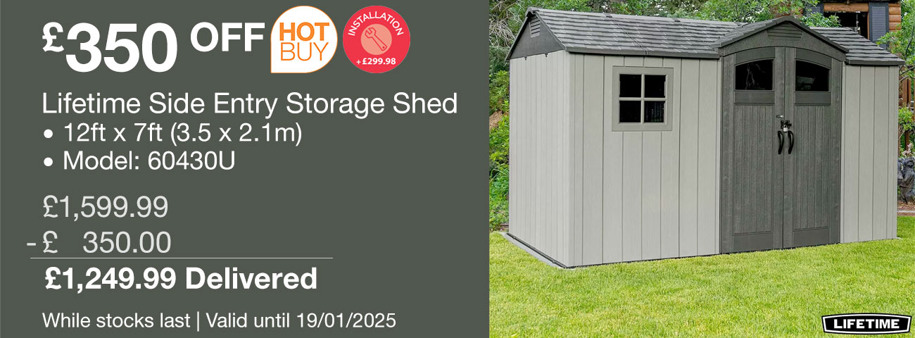 lifetime side entry storage shed