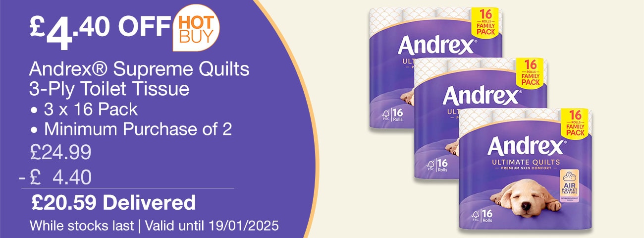 andrex supreme quilts 3 ply toilet tissue