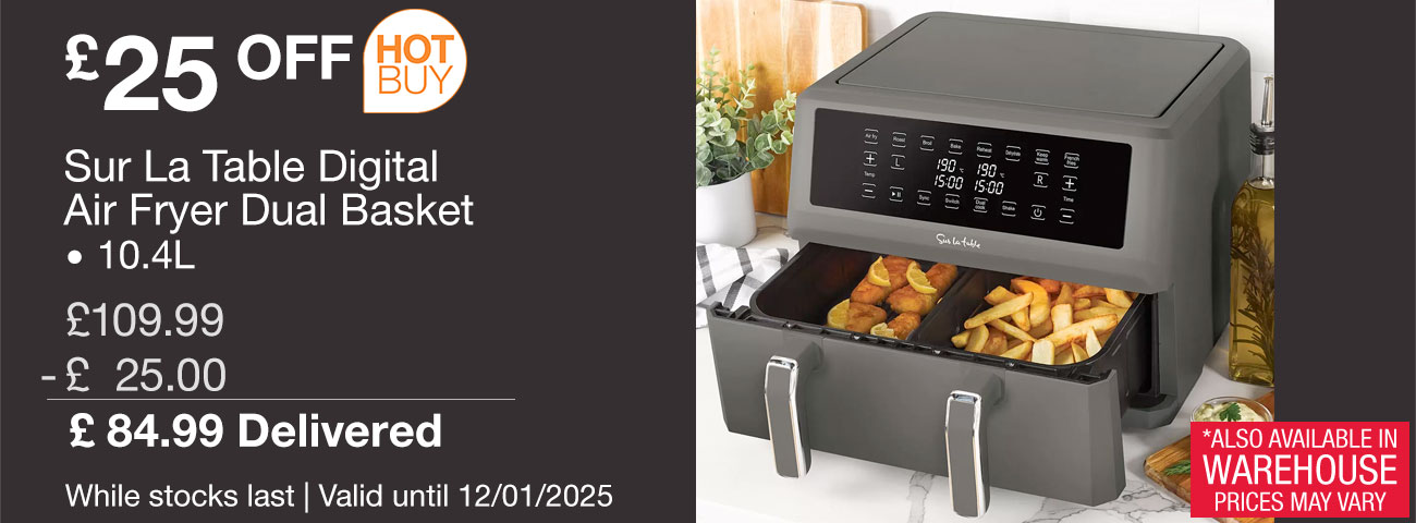 sur la table digital air fryer dual basket