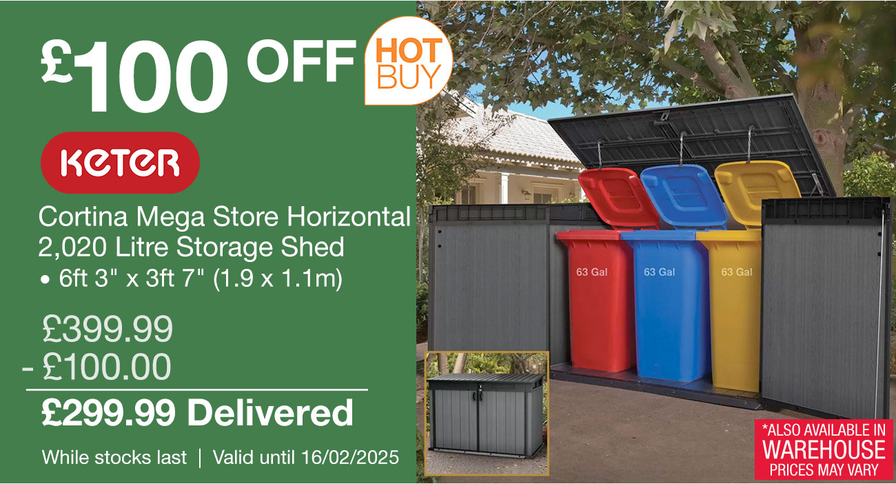 keter cortina mega store horizontal storage shed