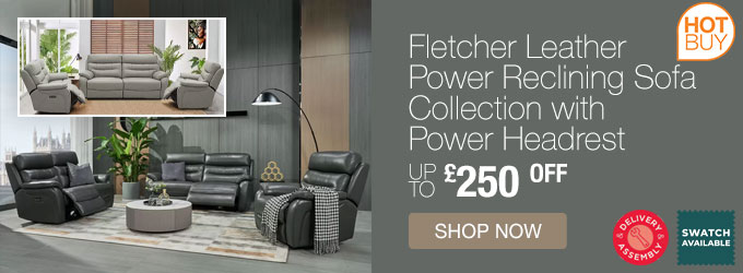 Fletcher Leather Power Reclining Sofa Collection with Power Headrest