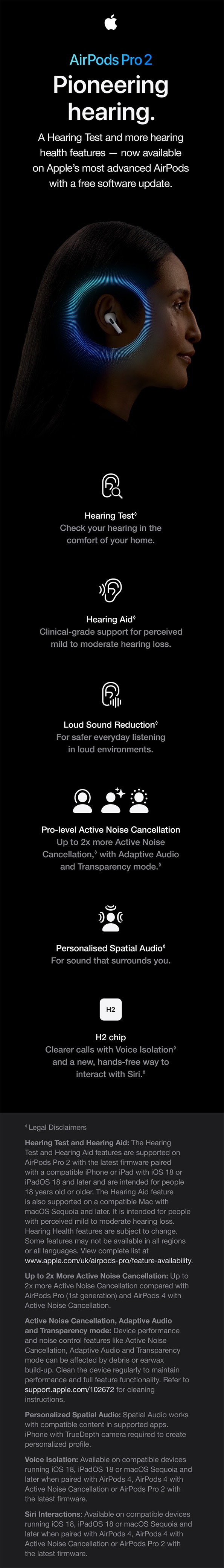 Apple AirPods Pro 2 hearing test capabilities.