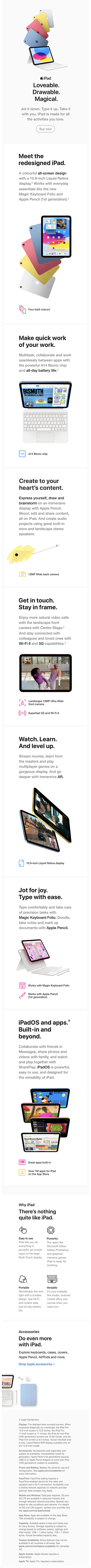 Apple iPad 10th  Gen. Learn More