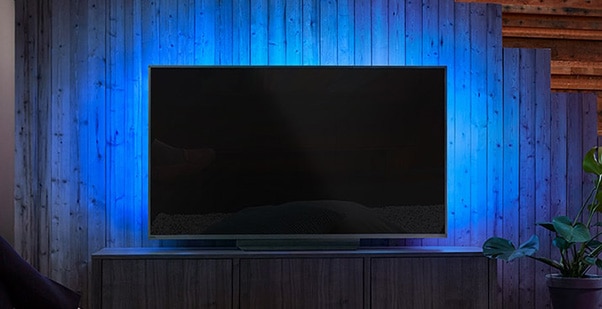 blue philips ambilight tv