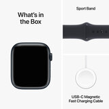 Apple Watch Series 9 Cellular, 45mm Midnight Aluminium Case with Midnight Sport Band M/L, MRMD3QA/A
