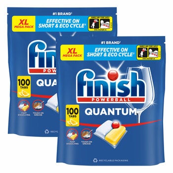 Finish Powerball Quantum Dishwasher Tablets, 2 x 100 Packimages Finish Powerball Quantum Dishwasher Tablets, 2 x 100 Packimages