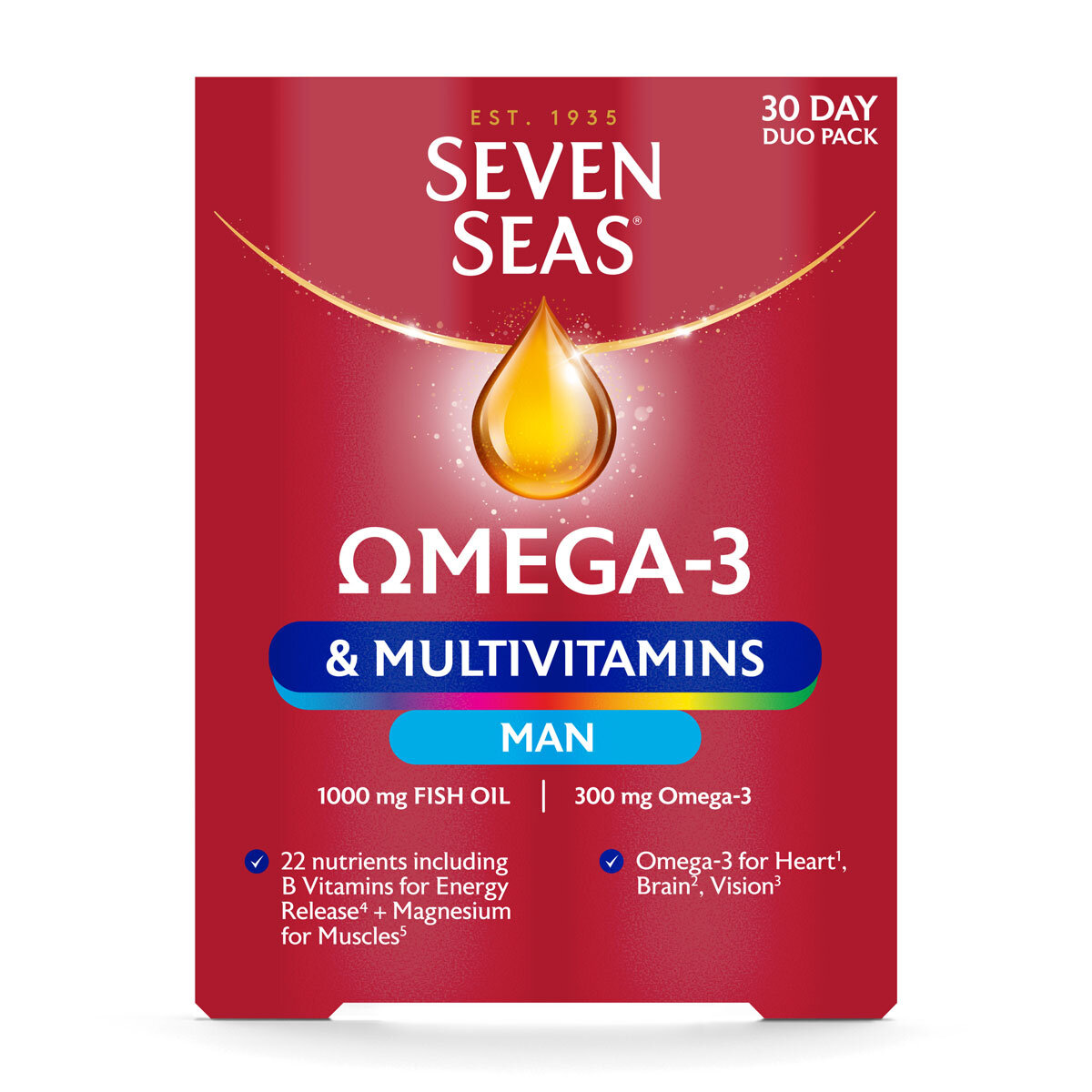 Seven Seas Omega 3 Multivitamins Man, 2 x 60 Count
