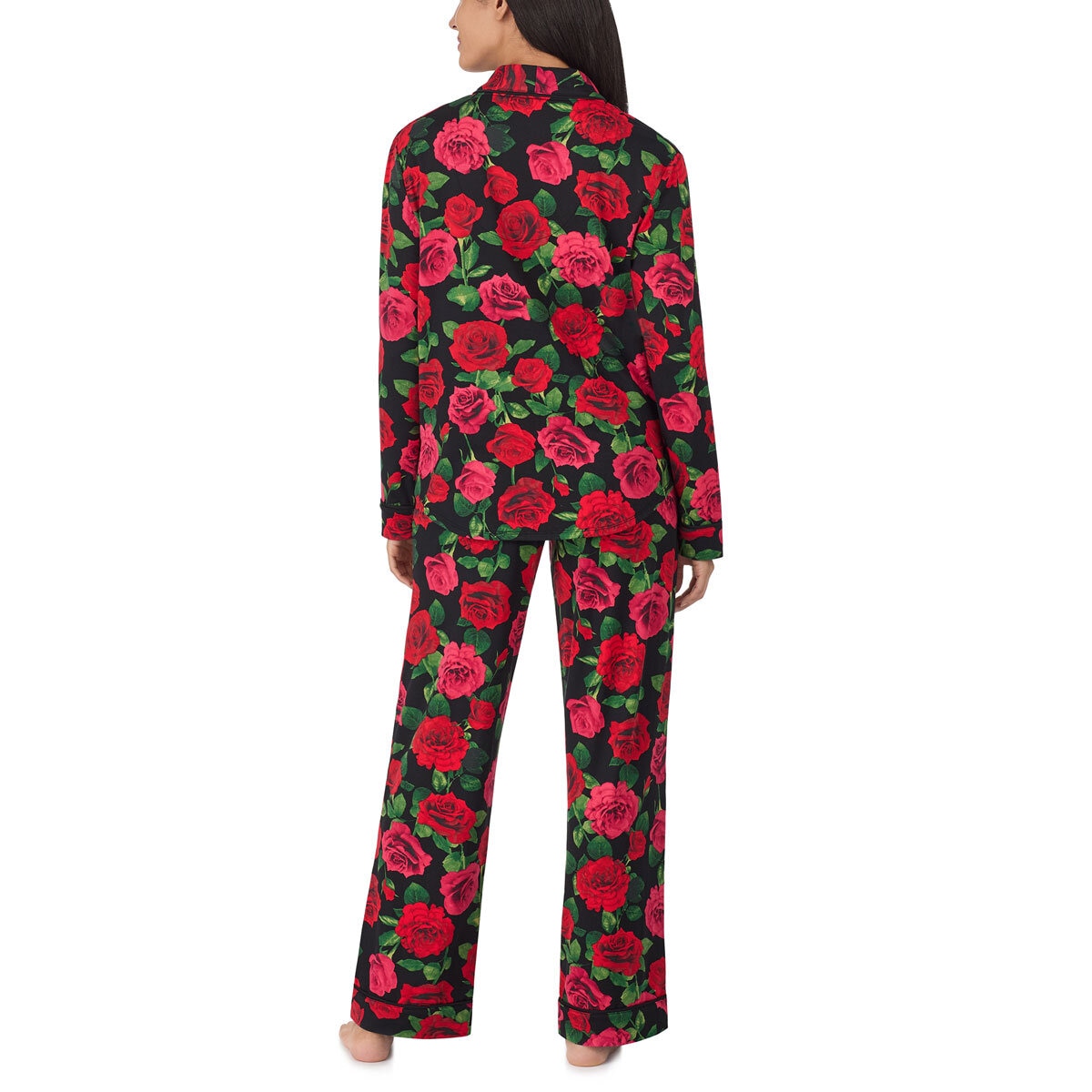 Room Service Ladies Notch Collar PJ Set, 2 Piece in Roses