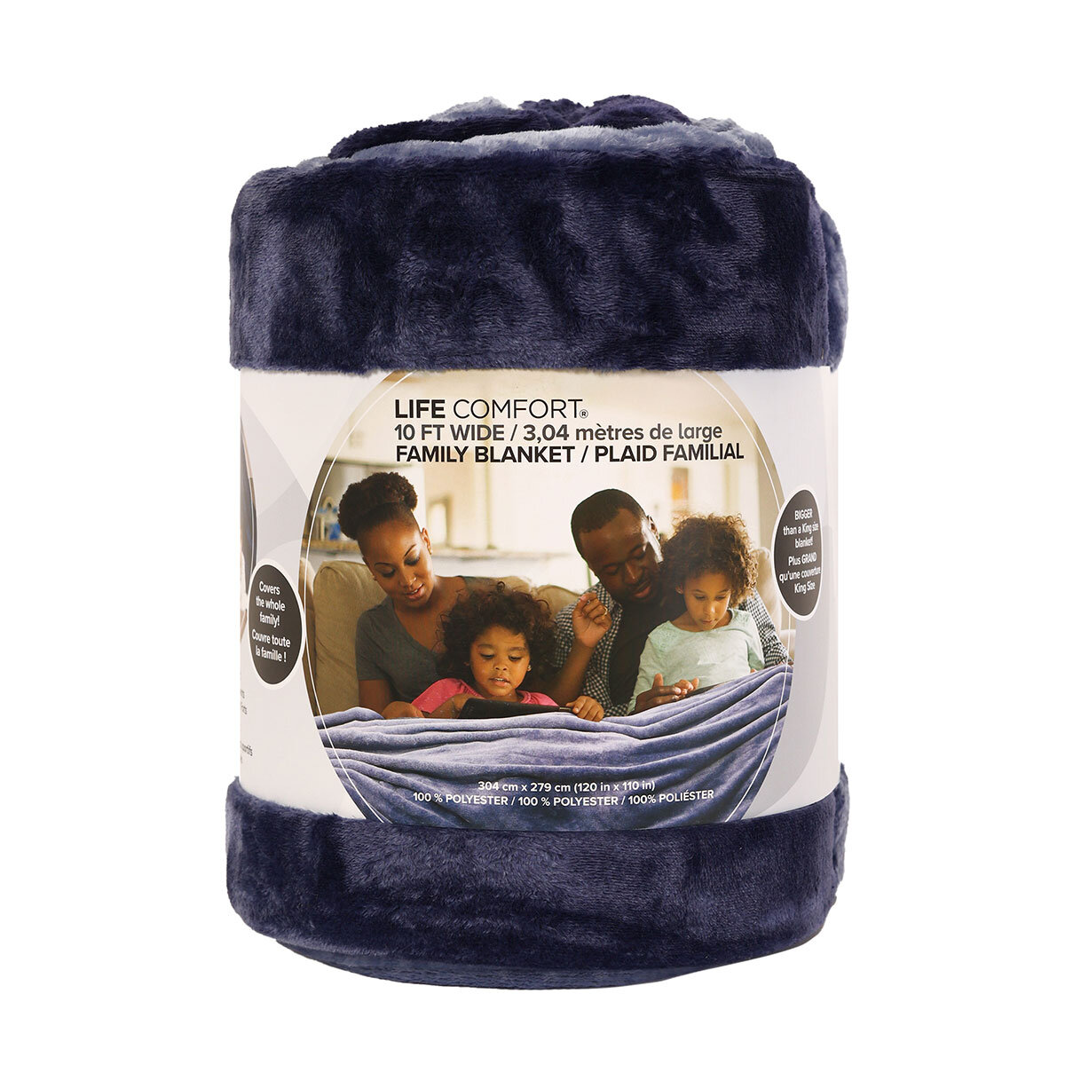 Life Comfort Oversized Family Blanket 304 x 279 cm, in Blue