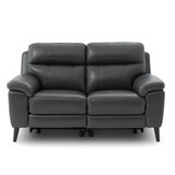 Grace Dark Grey Leather Power Reclining 2 Seater Sofa