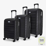 Rock Prime 3 Piece Hardside Luggage Set in Black