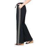 B.C. Clothing Co. Ladies pull-on trouser with contrast side stripe in Black