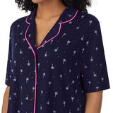 Room Service Notch Collar 2 Piece PJ Set in Navy - Small