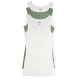 Jezebel Ladies Ribbed Vest 3 Pack in White