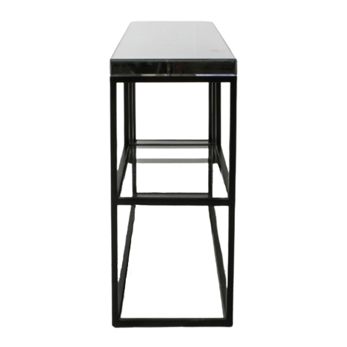 Gallery Cheshire Black Console Table with Mirrored Top