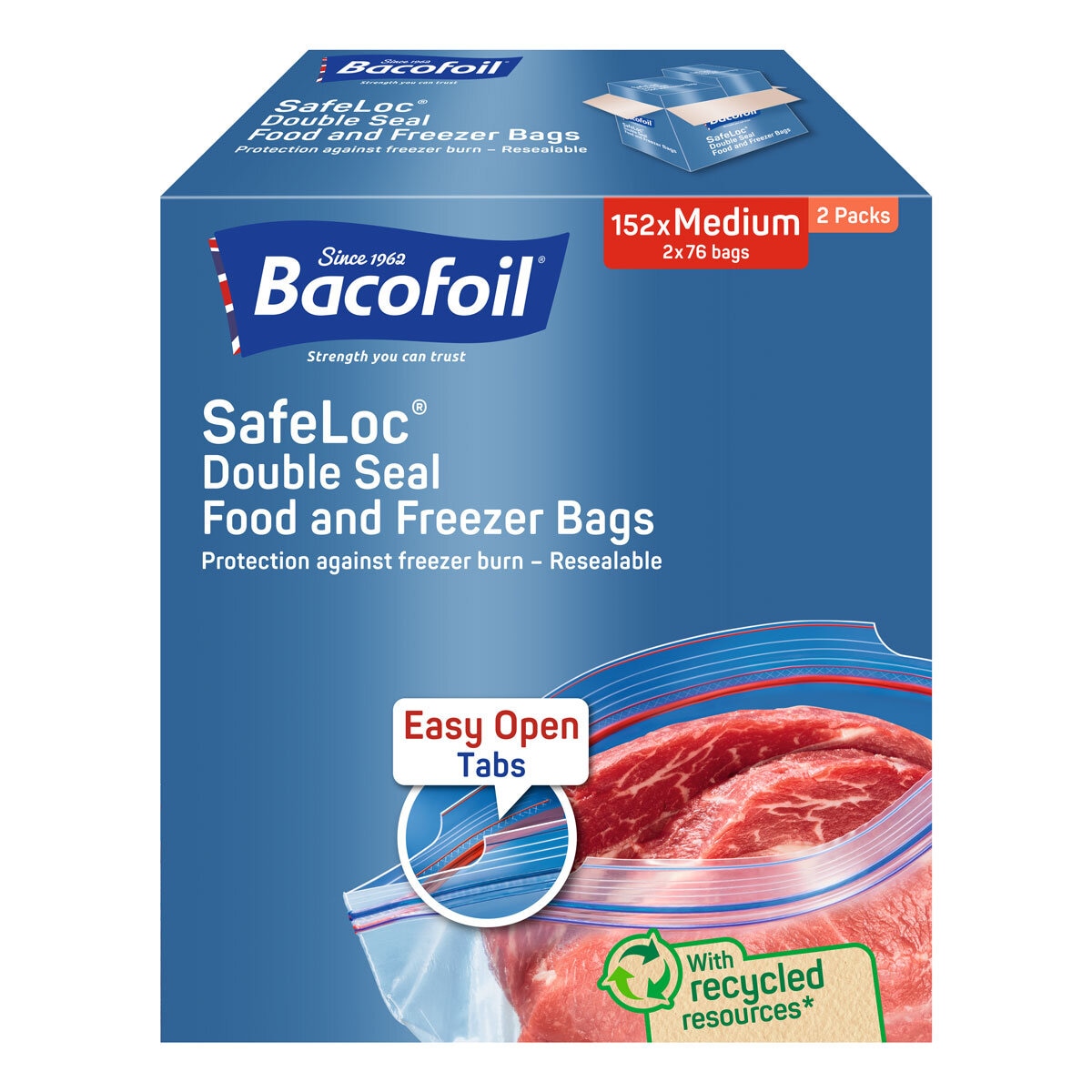 Bacofoil Safeloc Food and Freezer Bags, Medium, 152 Pack Bacofoil Safeloc Food and Freezer Bags, Medium, 152 Pack