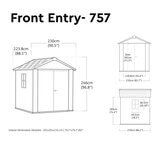 Keter Newton Plus 7ft 6" x 7ft 4" (2.3 x 2.2m) Storage Shed with Front Entry