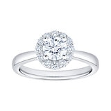 1.00ctw Round Brilliant Cut Diamond Halo Ring, Platinum