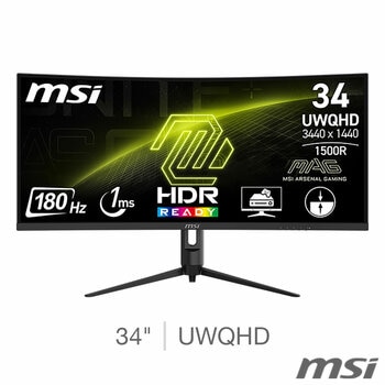 MSI MAG 342CQR E2 180Hz UWQHD Gaming Monitor, 9S6-3DB64H-070 MSI MAG 342CQR E2 180Hz UWQHD Gaming Monitor, 9S6-3DB64H-070
