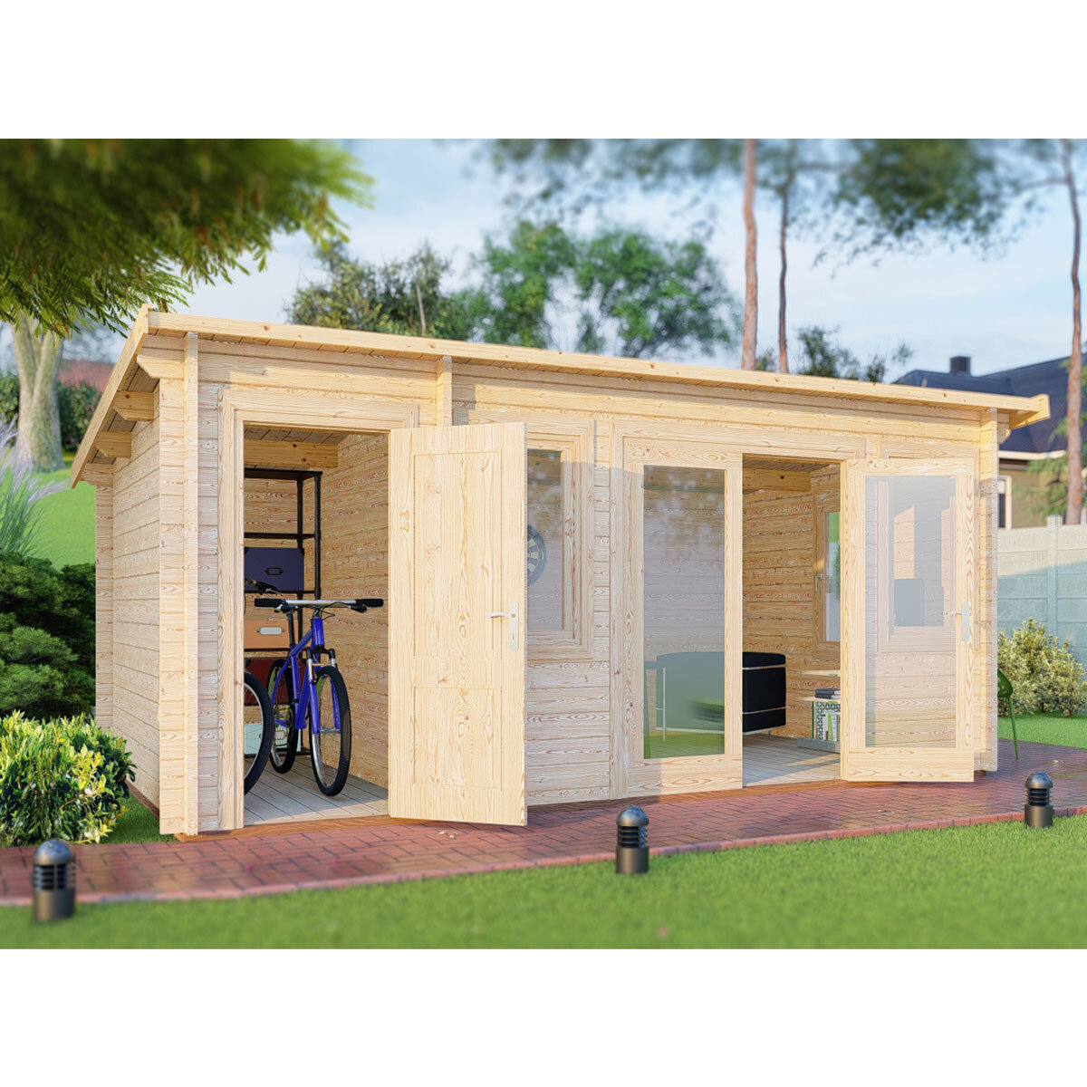 Shire Rydal 44mm Log Cabin 17 x 10ft (5.1 x 3m)