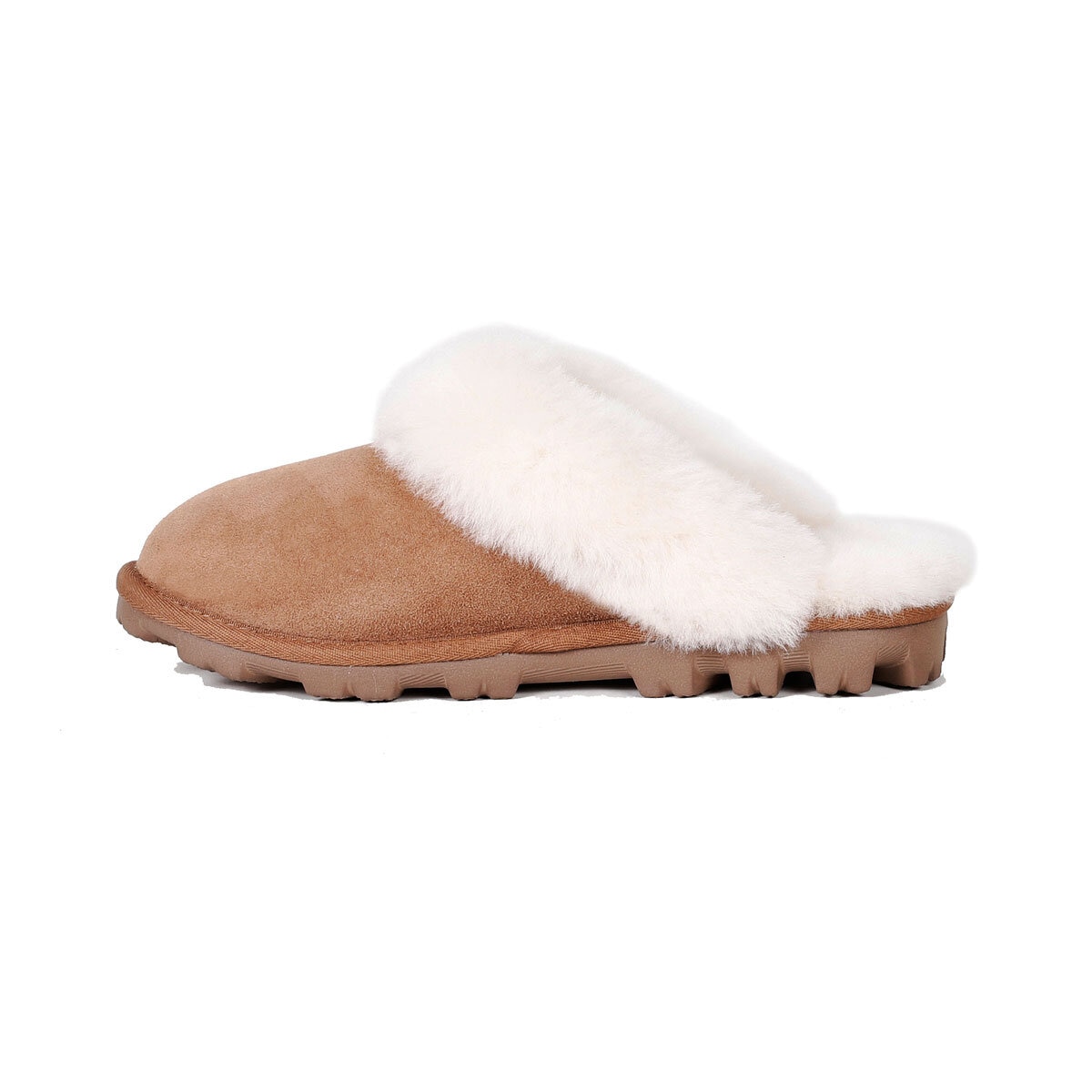 Kirkland Signature Ladies Shearling Slipper in Chestnut