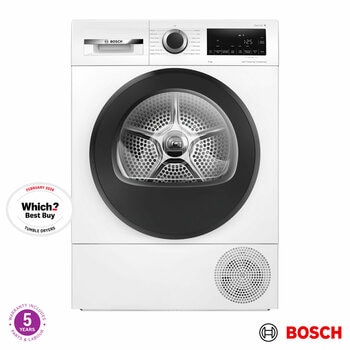Bosch WQG24502GB Series 6, 9kg Heat Pump Tumble Dryer, A+++ Rated in White Bosch WQG24502GB Series 6, 9kg Heat Pump Tumble Dryer, A+++ Rated in White