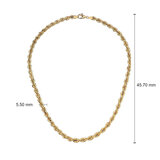 14ct Yellow Gold Rope Chain Necklace