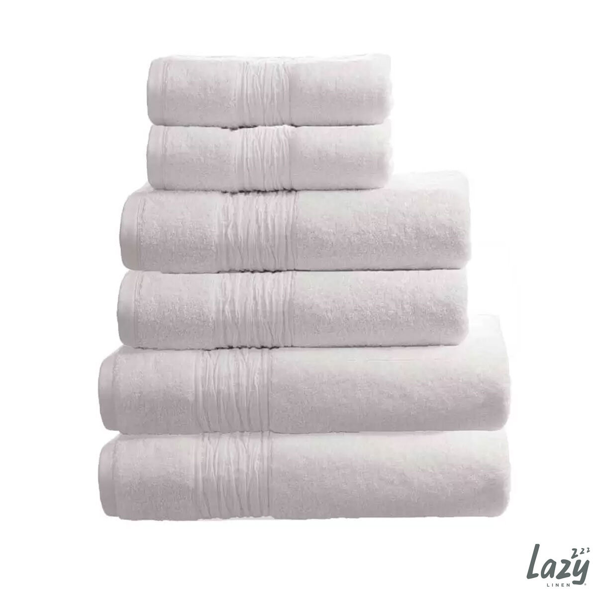 Lazy Linen 6 Piece Towel Bundle in 6 Colours, 2 x Hand Towels, 2 x Bath Towels & 2 x Bath Sheets