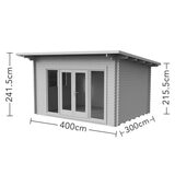 Installed Forest Garden Melbury 45mm Log Cabin 13ft 1" x 9ft 8" (4 x 3 m)