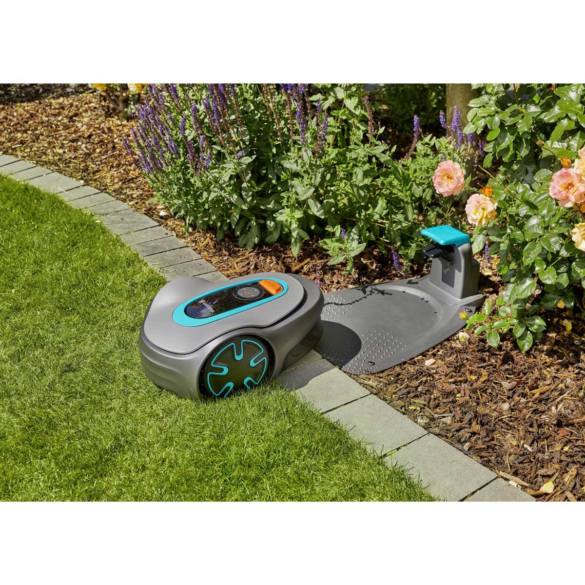 Gardena Sileno Minimo Smart Robotic Lawn Mower Charging