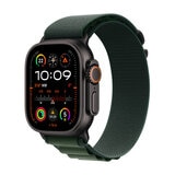 Apple Watch Ultra 2 GPS + Cellular, 49mm Titanium Case with Green Alpine Loop - Medium, MX4R3QA/A