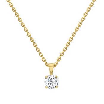 0.50ct Round Brilliant Cut Diamond Solitaire Pendant, 18ct Yellow Gold